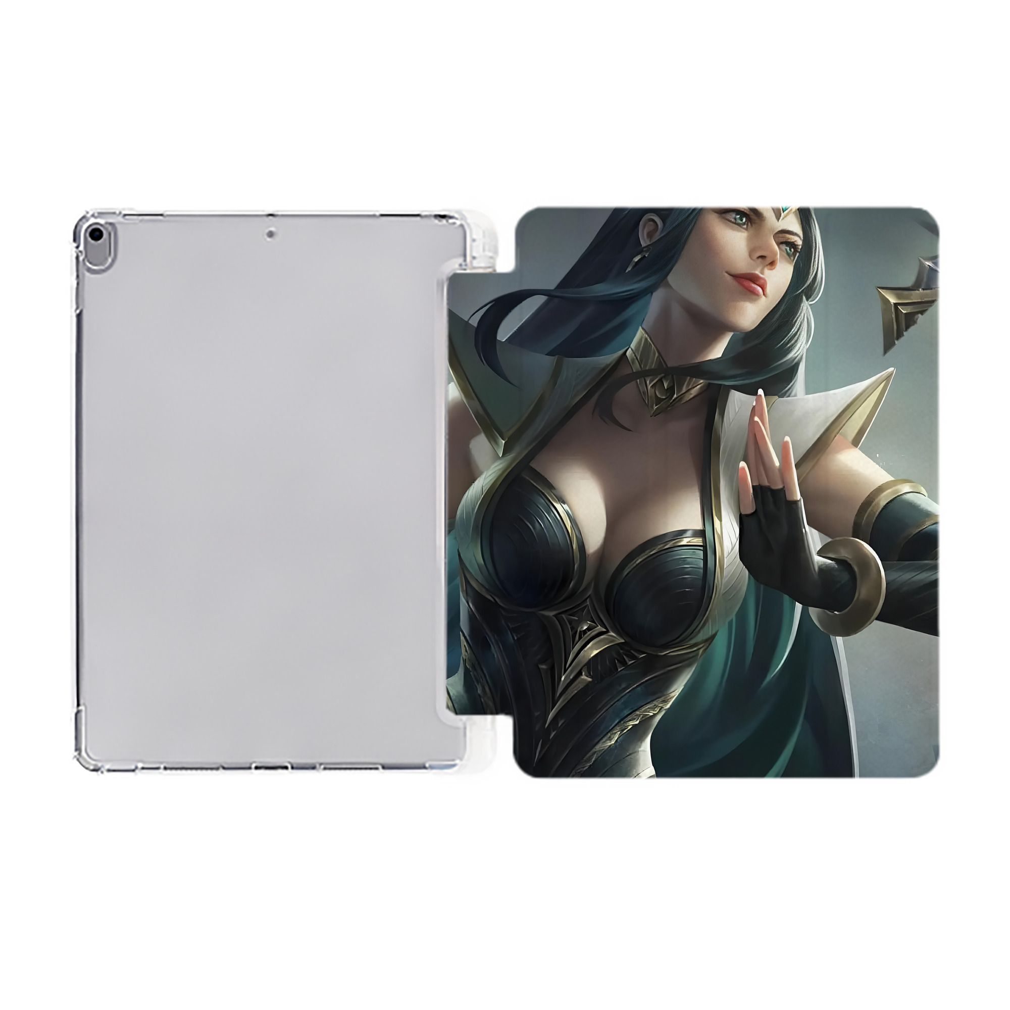 （画像用） リーグ・オブ・レジェンド League of Legends LOL IPad ケース ペン収納付き 三つ折りスタンド PUレザー×シリコン 対応機種9.5/10.5/10.9インチ